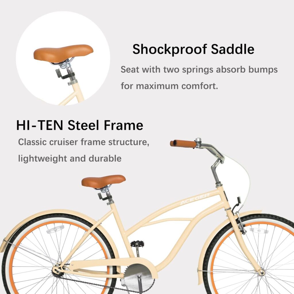 ACEGER 26 Inch Beach Cruiser Bike for Women, Single Speed and 7 Speed, Multiple Colors ACEGER 26 Inch Beach Cruiser Bike for Women, Single Speed and 7 Speed, Multiple Colors