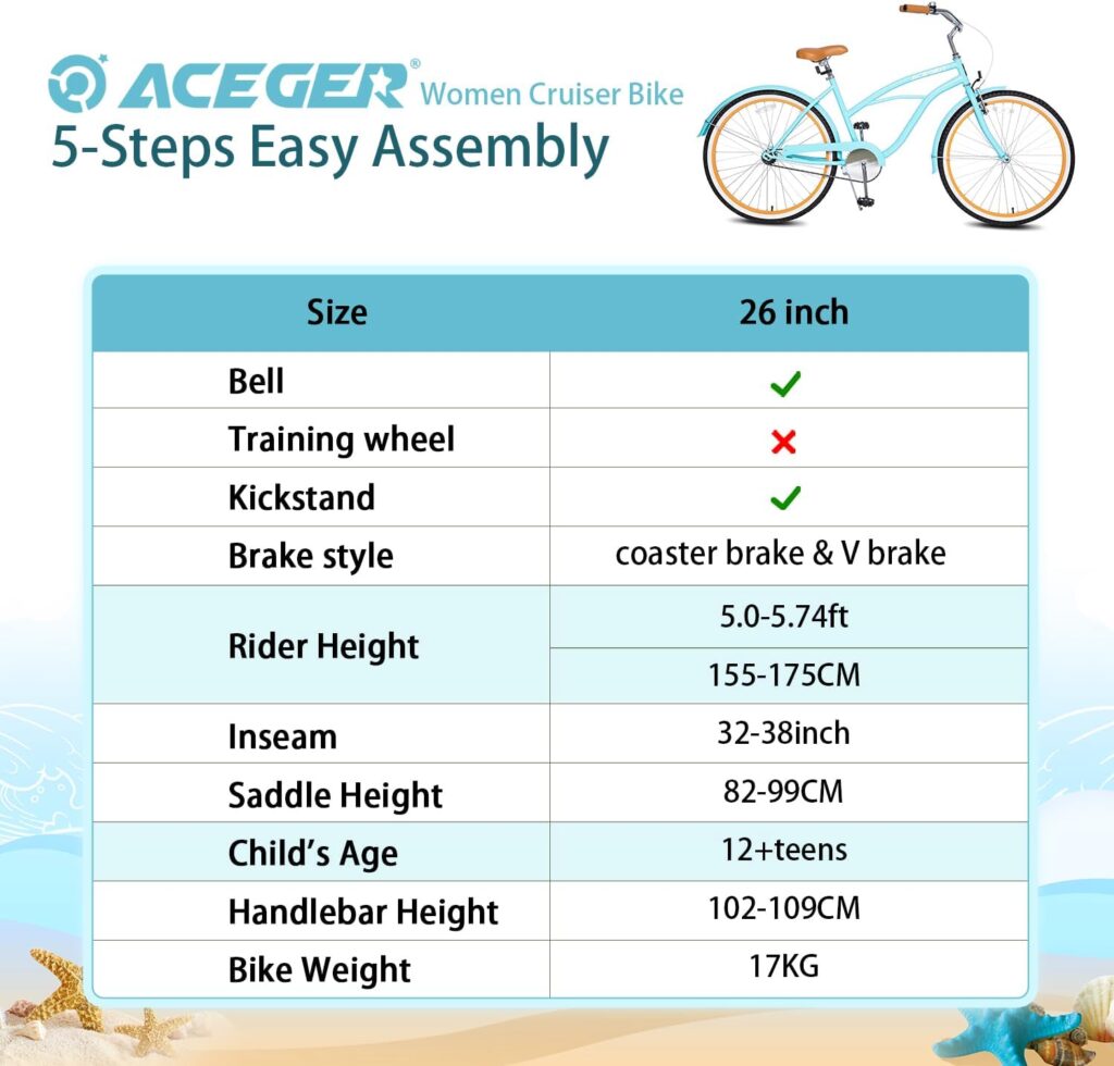 ACEGER 26 Inch Beach Cruiser Bike Review