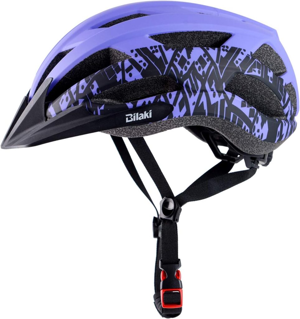 Adult Youth Bike Helmet, Road Mountain Bicycle Helmet for Women Men Teenager Kids Boy Girl, Lightweight and Adjustable with 2 Detachable Visors