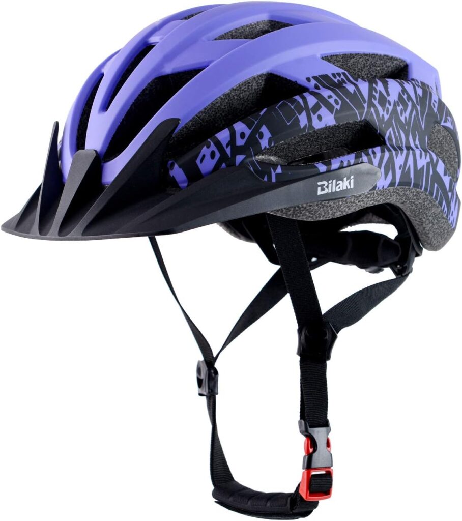Adult Youth Bike Helmet, Road Mountain Bicycle Helmet for Women Men Teenager Kids Boy Girl, Lightweight and Adjustable with 2 Detachable Visors