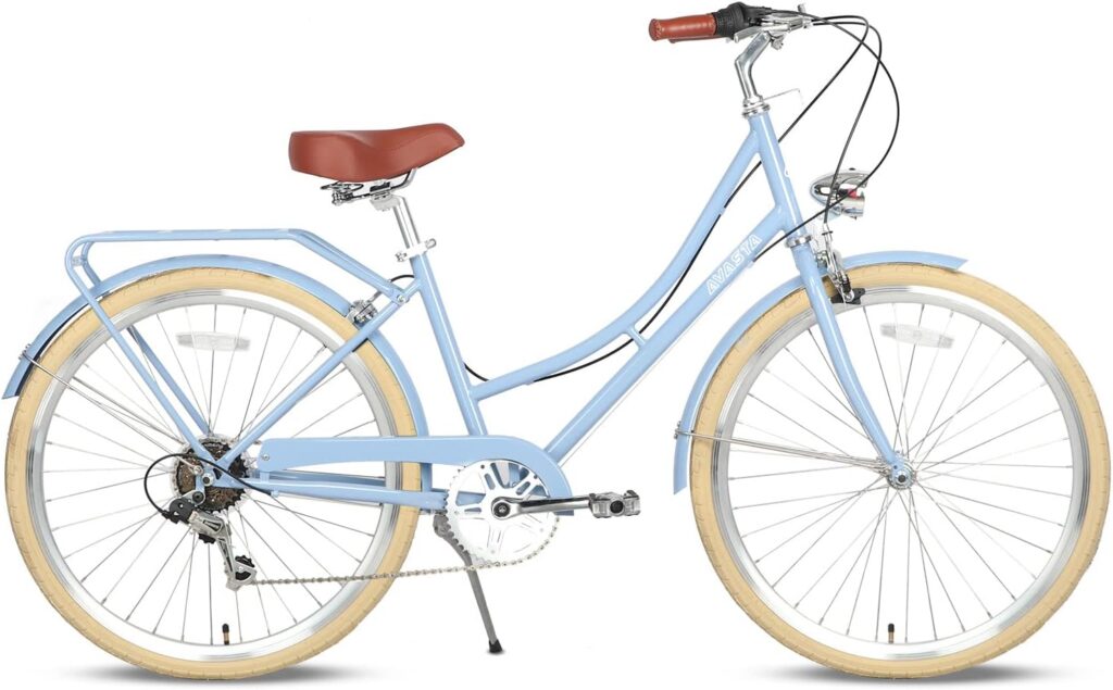 AVASTA Astrid Womens 6 Speed Step-Through Hybrid Cruiser Bicycle, 26 inch Wheels, Multiple Colors