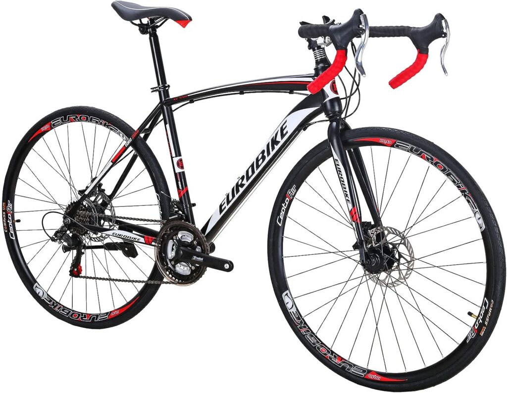 EUROBIKE Road Bike,21 Speed Bicycle with Disc Brake,700C Wheels Road Bikes for Men or Women,49cm/54cm Frame for Adult Cycling Bicycle