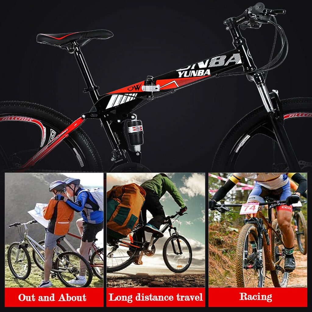 FIERRG Bicycle, Variable Speed Folding Shock-Absorbing Bicycle, High Load-Bearing Shock Absorber for The Jungle Trails, The Snow, The Beac FIERRG Bicycle, Variable Speed Folding Shock-Absorbing Bicycle, High Load-Bearing Shock Absorber for The Jungle Trails, The Snow, The Beac
