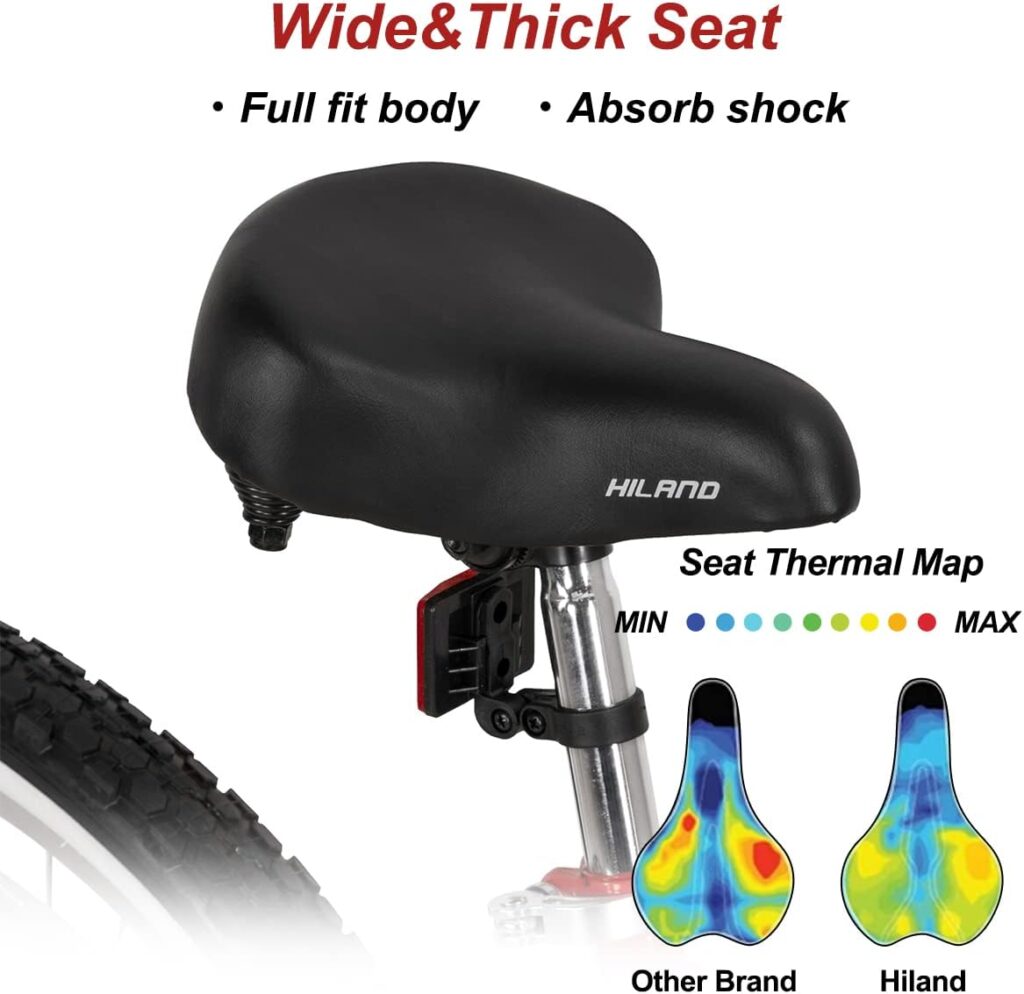 Hiland 26 Inch Womens Beach Cruiser Bike,Rear Coaster Brake,Low Step-Through Single Speed,Comfortable Seat with Dual Springs Commuter Bike for Woman Man Adult Boy and Girl