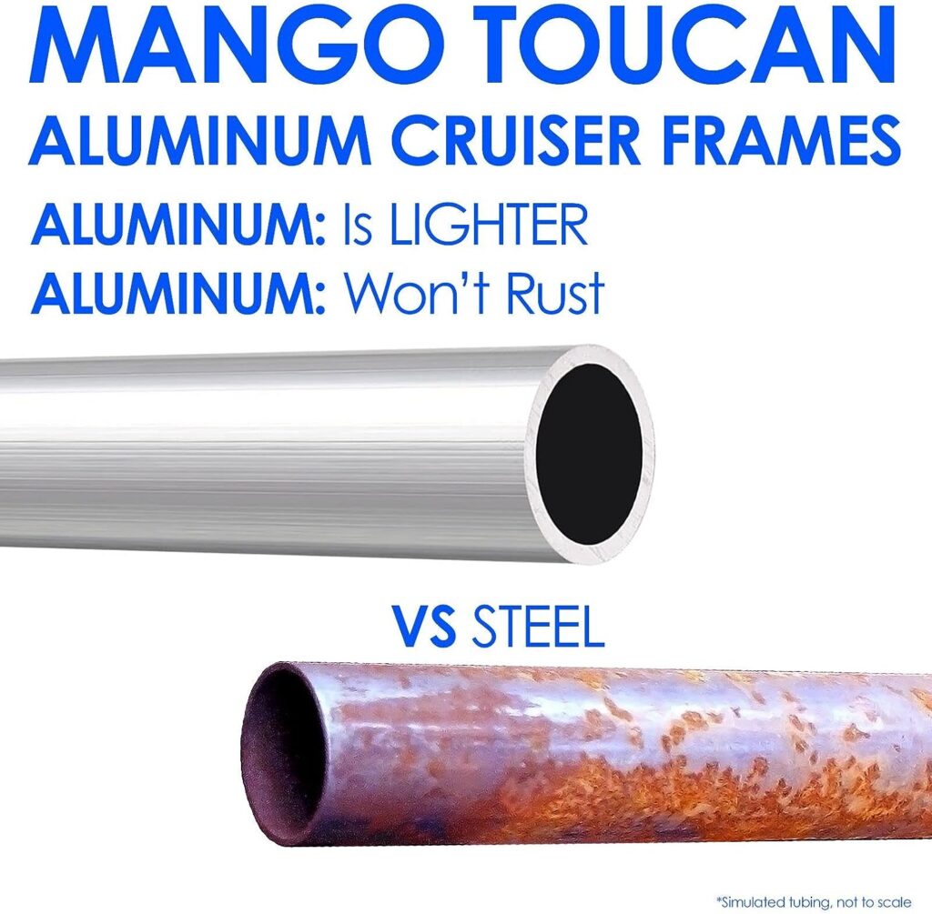 Mango Toucan Beach Cruiser Bike Rust Proof Aluminum Lightweight Single Speed Bicycle