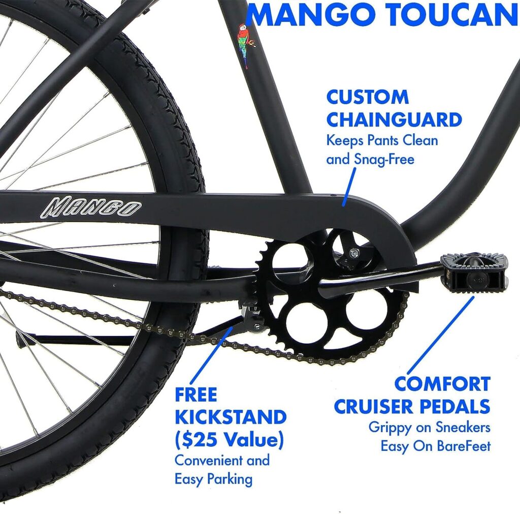 Mango Toucan Beach Cruiser Bike Rust Proof Aluminum Lightweight Single Speed Bicycle
