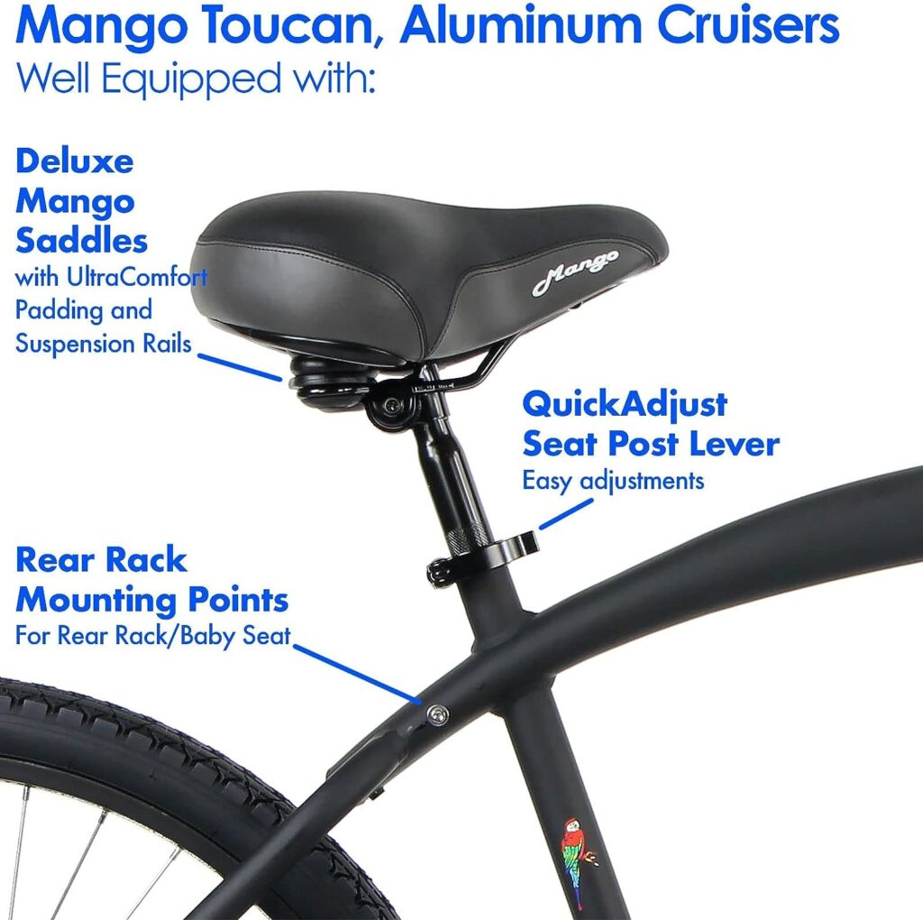 Mango Toucan Beach Cruiser Bike Rust Proof Aluminum Lightweight Single Speed Bicycle