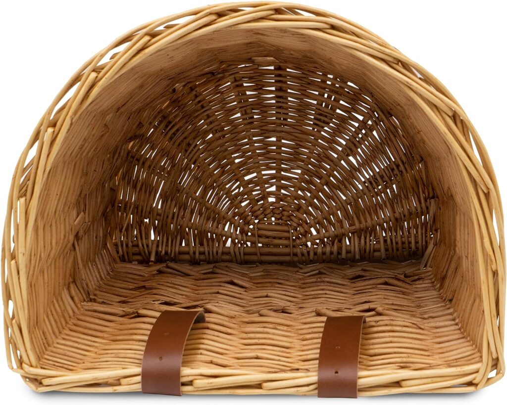 ProSource Wicker Bike Basket Front Cargo for Women and Men, Fits Most Bikes, Beach Cruiser, Stationary Bike, Ebike, Road Bike