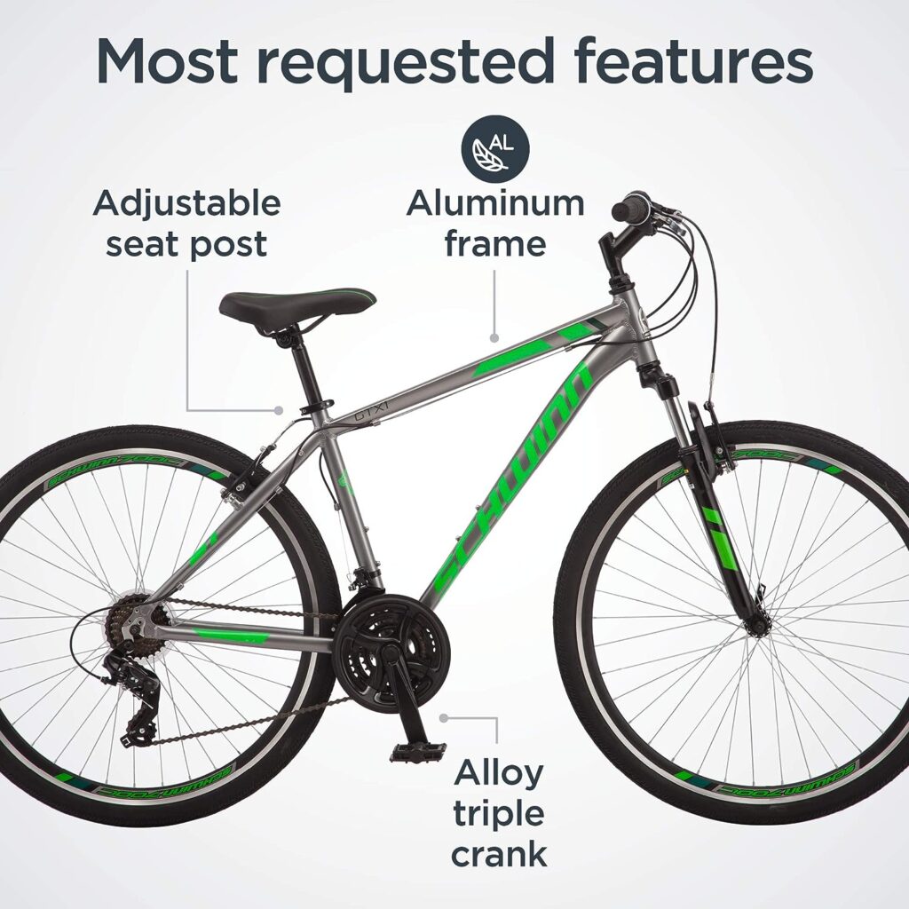 Schwinn GTX Comfort Adult Hybrid Bike, Mens and Womens, Dual Sport Bicycle, 700c Wheels, Lightweight Aluminum Frame
