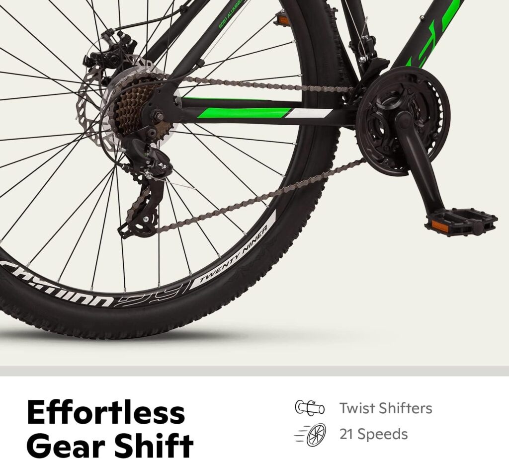 Schwinn High Timber Youth/Adult Mountain Bike for Men and Women, Aluminum and Steel Frame Options, 7-21 Speeds Options, 24-29-Inch Wheels