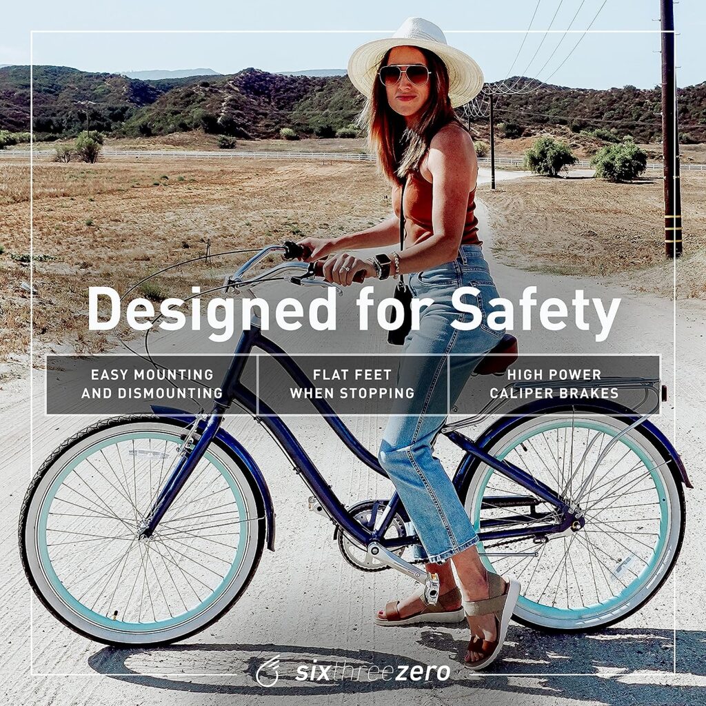 sixthreezero EVRYjourney Womens Hybrid Cruiser Bike, Step-Through Hybrid Bicycle, 1/3/7/21 Speed Bicycles, Multiple Colors