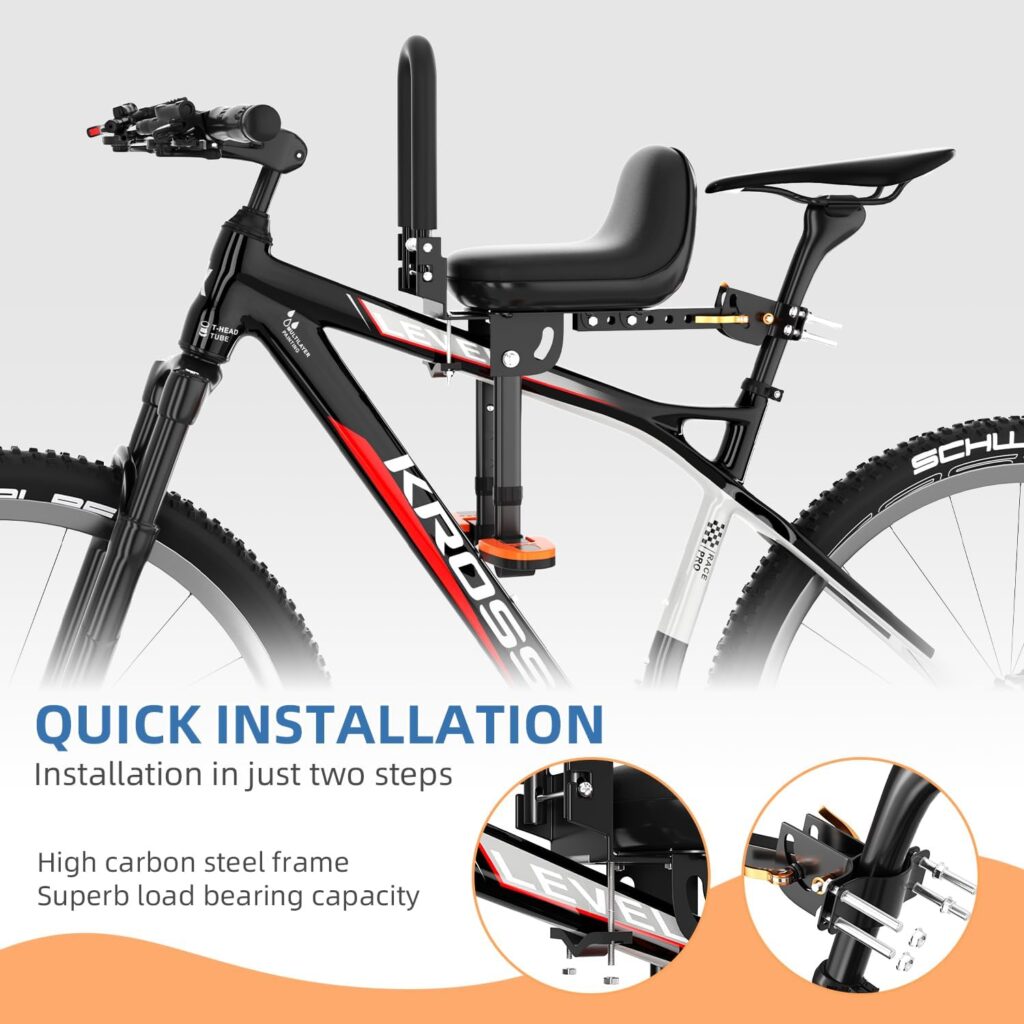 XIEEIX Child Bike Seat, Kids Bike Seat with Guardrail, High Seat Cushion Backrest Mountain Bike Child Bike Seat, Bicycle Child Safety Seat for Children from 1 to 5 Years Old